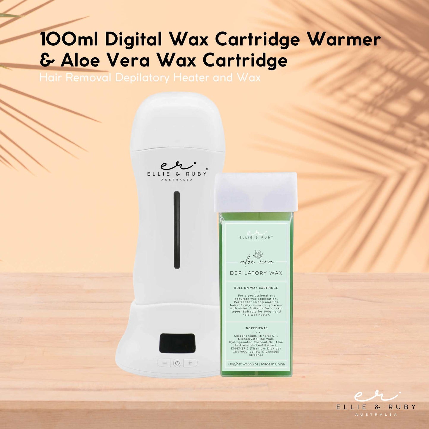 Ellie & Ruby 100ml Digital Wax Warmer + 100ml Aloe Vera Cartridge Pack - Image 3