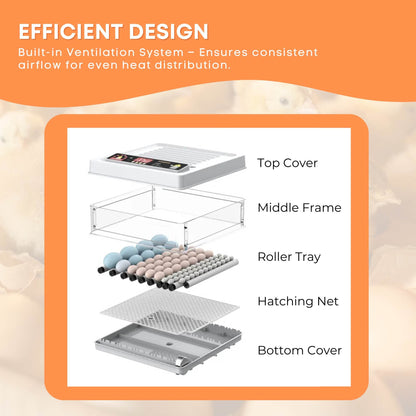 Automatic 130 Egg Incubator - Electric Digital Turning Chicken Quail Duck Hatching - Image 4