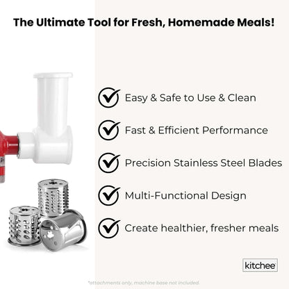 Kitchee Slicer Shredder Grater 3 Attachments - Compatible with KitchenAid Mixer - Image 7