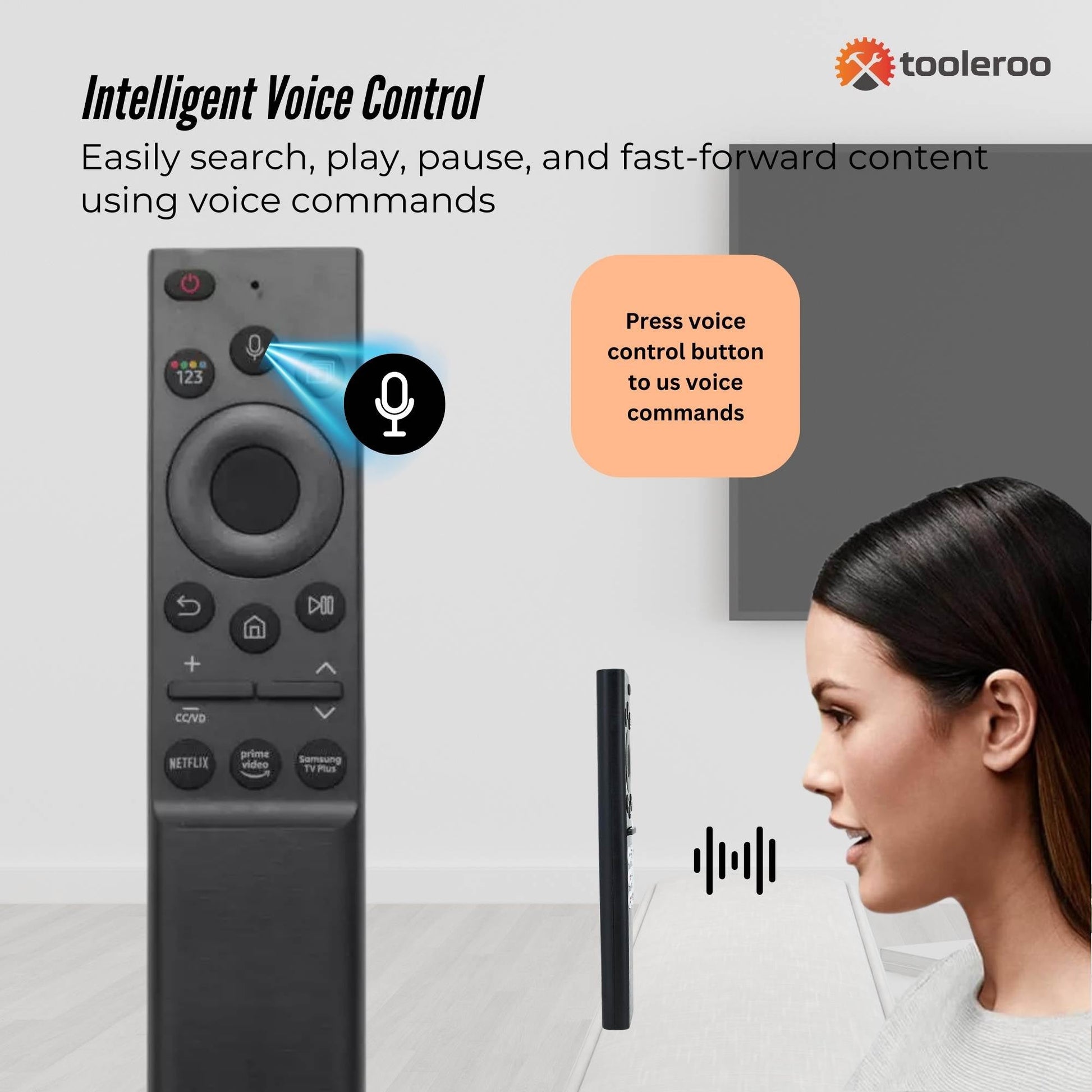 Tooleroo Smart TV Remote Control - Replacement For Samsung Voice BN59-01357F - Image 3