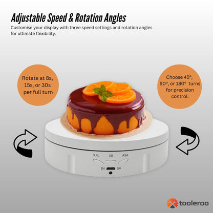 Tooleroo Electric 360 Rotating Product Display Stand White for Merchandise Video - Image 3