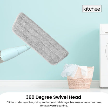 Kitchee Refillable Spray Floor Mop with Reusable & Washable Multi-Surface Microfibre Pad - Image 4