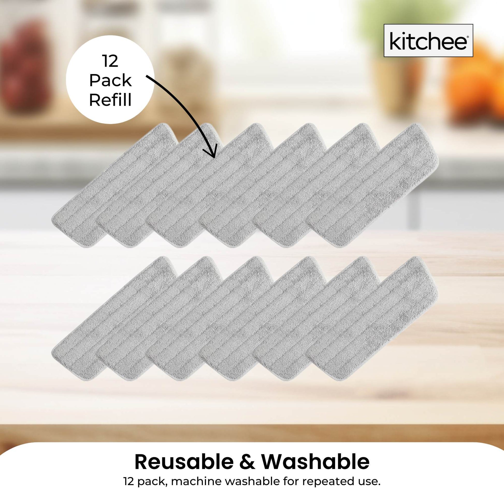 Kitchee Replacement Microfibre Mop Pad for Kitchee Refillable Spray Floor Mop - Image 2