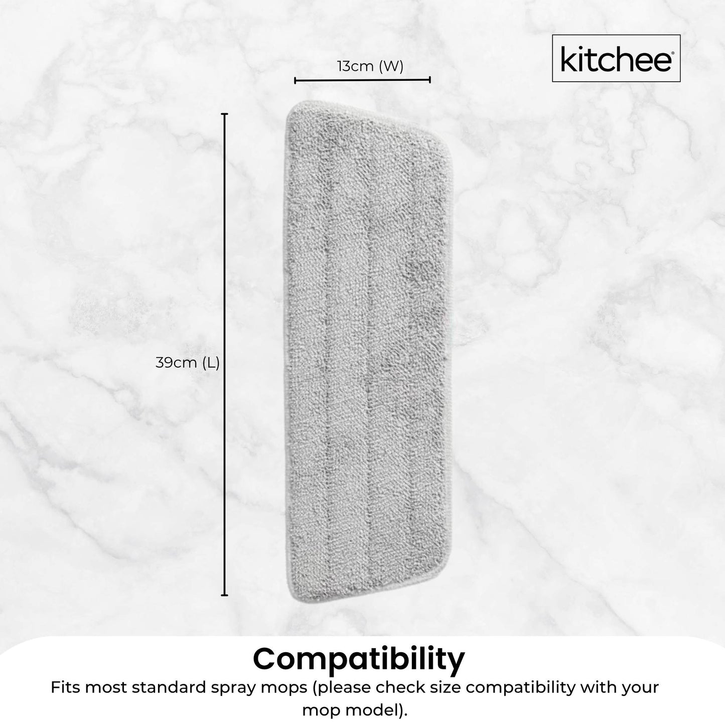 Kitchee Replacement Microfibre Mop Pad for Kitchee Refillable Spray Floor Mop - Image 3