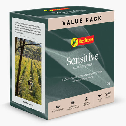 Bosisto's 6Kg Senstive Laundry Powder Refill - Eco Eucalyptus Washing Detergent