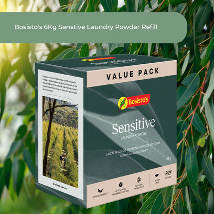 Bosisto's 6Kg Senstive Laundry Powder Refill - Eco Eucalyptus Washing Detergent - Image 2