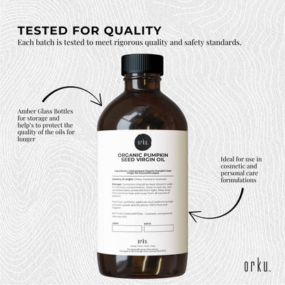 Orku 500ml Organic Pumpkin Seed Oil – Virgin Cold Pressed Unrefined Cosmetic Gr. - Image 6