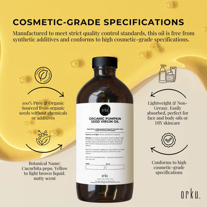 Orku 1L Organic Pumpkin Seed Oil – Virgin Cold Pressed Unrefined Cosmetic Gr. - Image 5