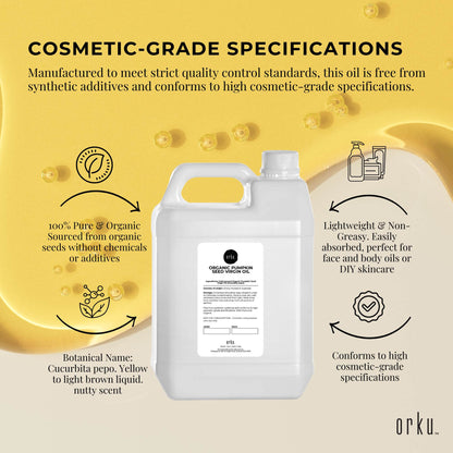 Orku 5L Organic Pumpkin Seed Oil – Virgin Cold Pressed Unrefined Cosmetic Gr. - Image 4