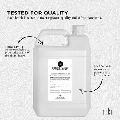 Orku 5L Organic Pumpkin Seed Oil – Virgin Cold Pressed Unrefined Cosmetic Gr. - Image 7