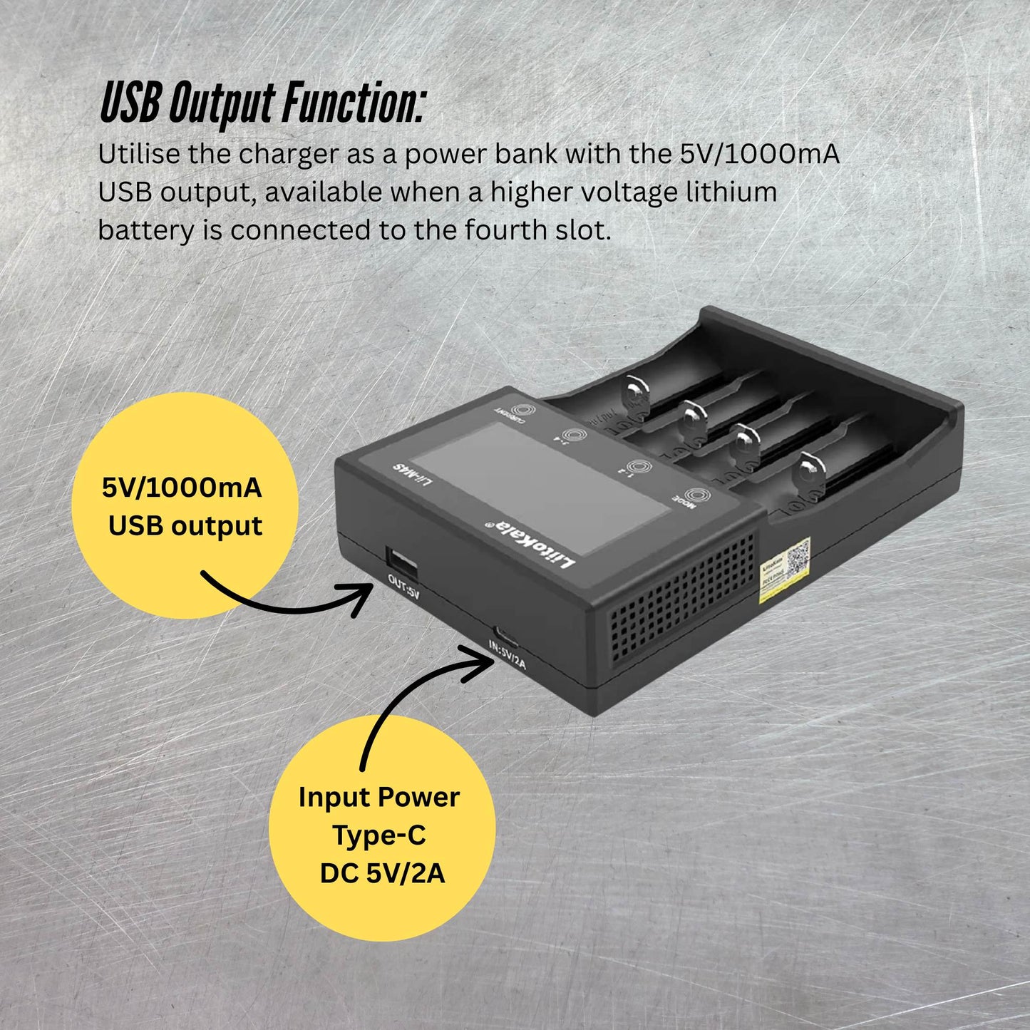 LiitoKala Lii-M4S Battery Charger LCD 4-Slot USB Li-ion NiMH Test Discharge Mode - Image 3