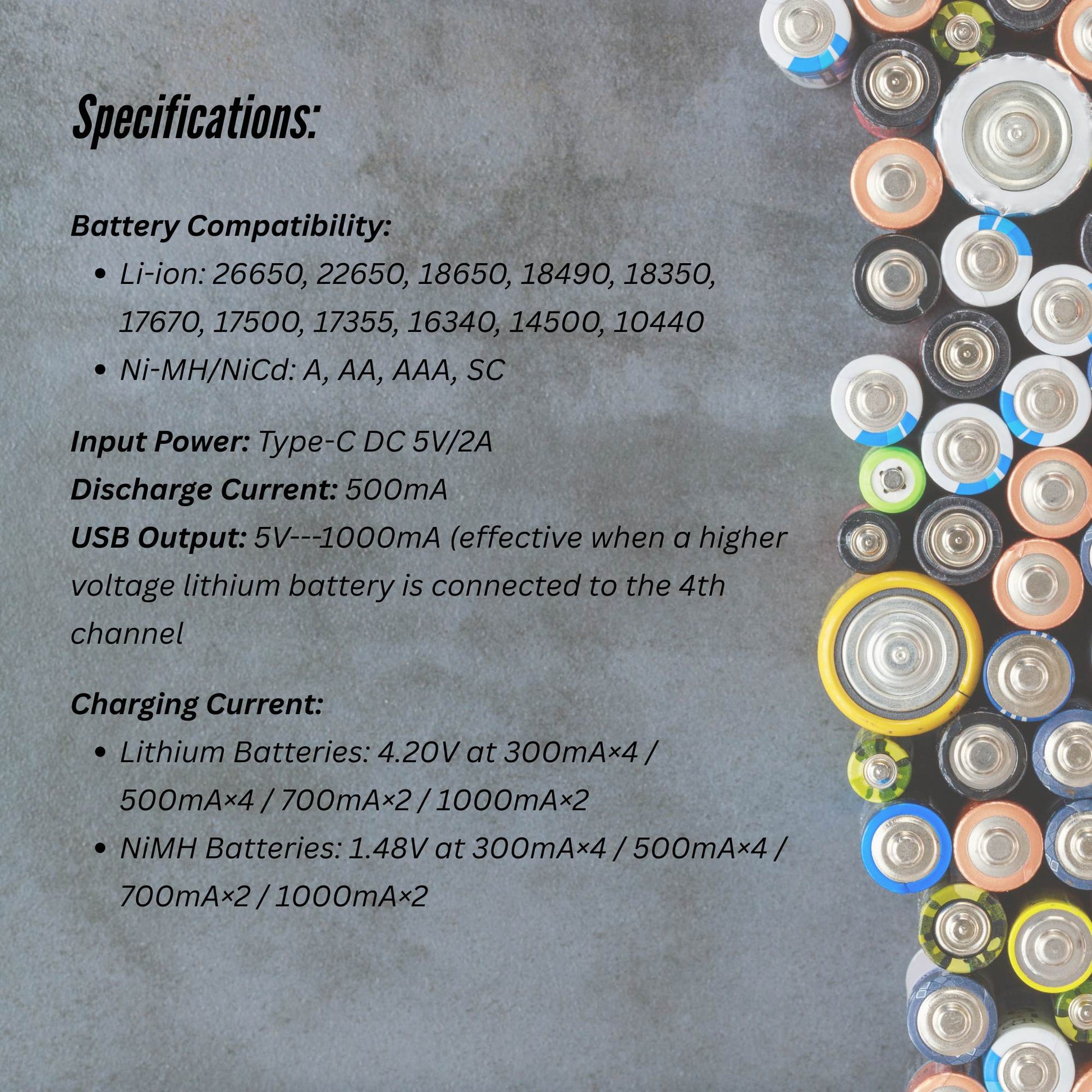 LiitoKala Lii-M4S Battery Charger LCD 4-Slot USB Li-ion NiMH Test Discharge Mode - Image 4