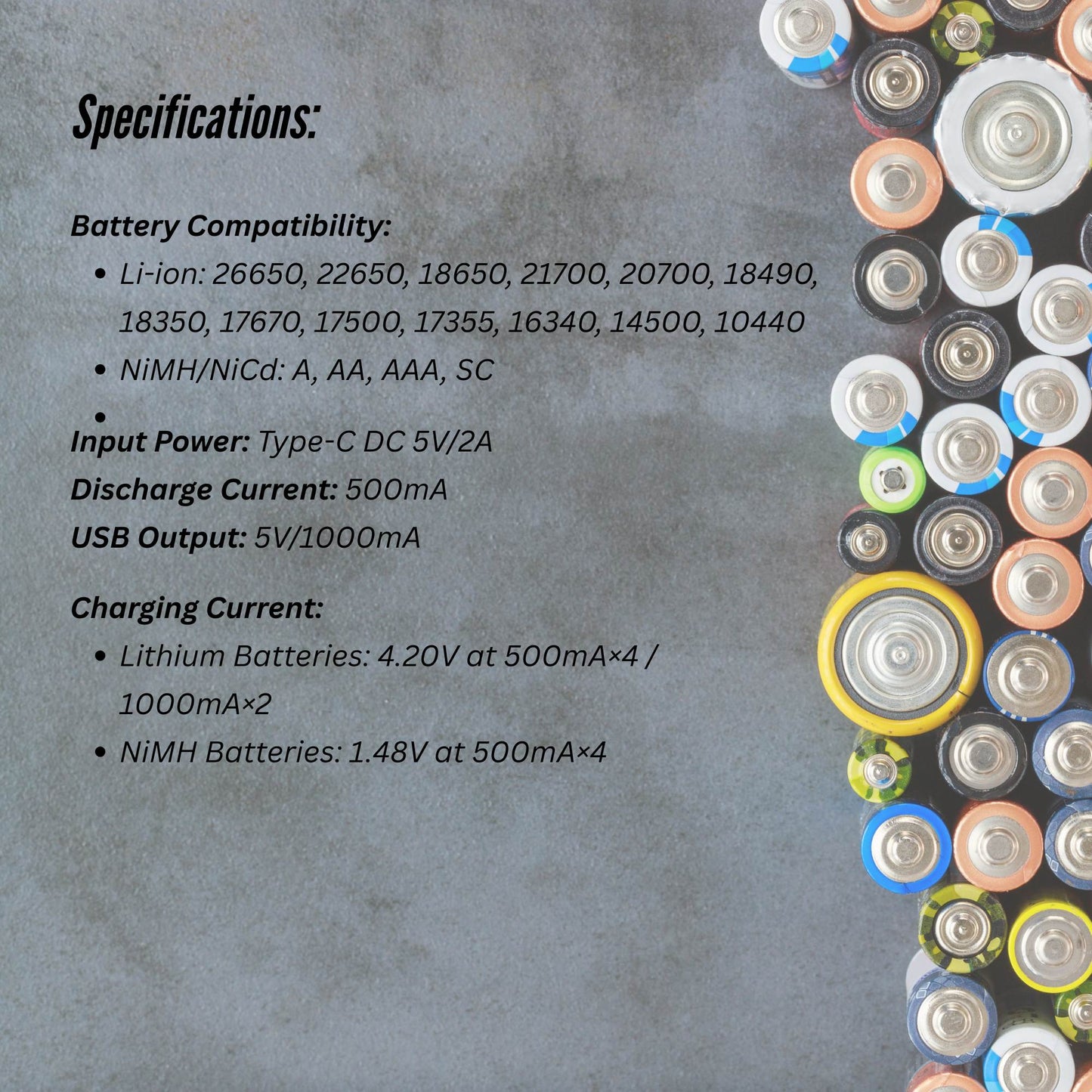 LiitoKala Lii-M4 Smart Battery Charger LCD - 4-Slot USB for 18650 AA AAA Li-ion - Image 4