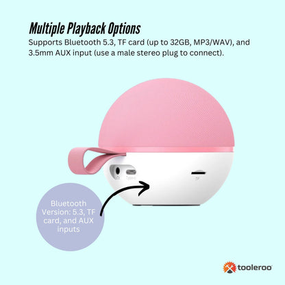 Mini Karaoke Machine and 2x Wireless Microphones Portable Bluetooth Speaker Pink - Image 5
