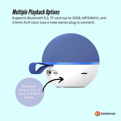 Mini Karaoke Machine and 2x Wireless Microphones Portable Bluetooth Speaker Blue - Image 5