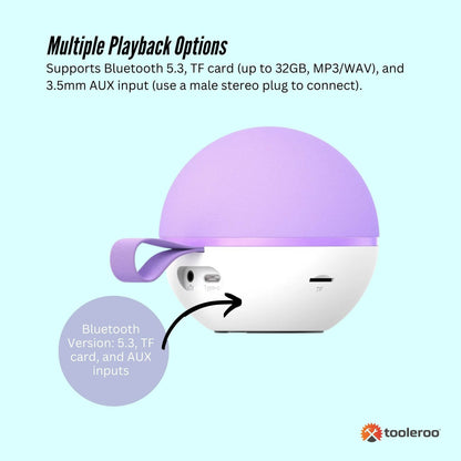 Mini Karaoke Machine - 2x Wireless Microphones Portable Bluetooth Speaker Purple - Image 5