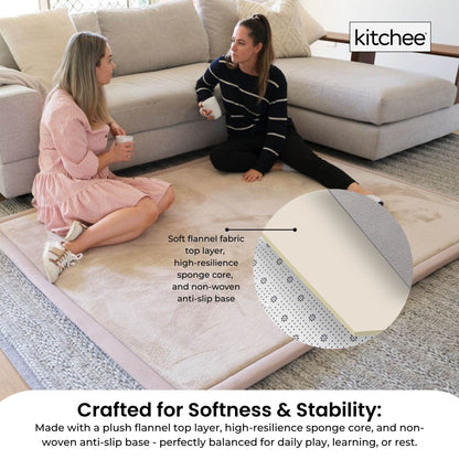 Kitchee Foam Floor Mat 200x200cm - Padded Thick Deep Soft Tatami Style Rug Cream - Image 4