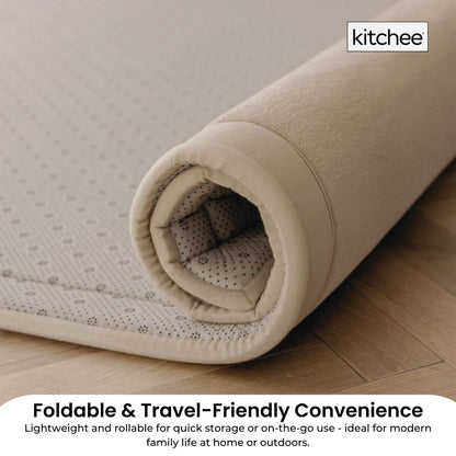 Kitchee Foam Floor Mat 200x200cm - Padded Thick Deep Soft Tatami Style Rug Cream - Image 5