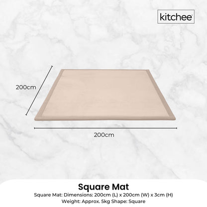 Kitchee Foam Floor Mat 200x200cm - Padded Thick Deep Soft Tatami Style Rug Cream - Image 6