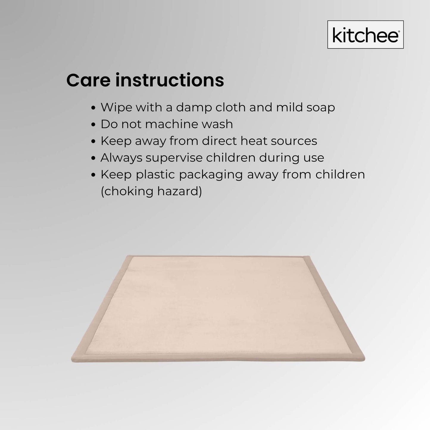Kitchee Foam Floor Mat 200x200cm - Padded Thick Deep Soft Tatami Style Rug Cream - Image 7