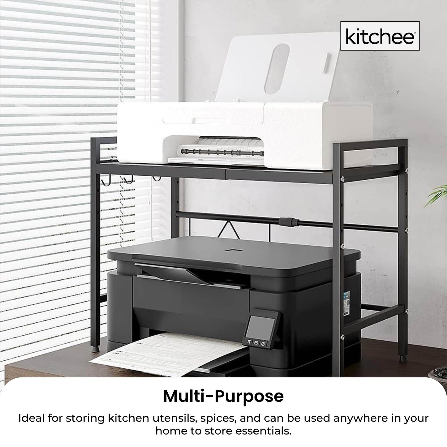 Kitchee Microwave Single Shelf - Expanding Storage Rack Kitchen Organiser Stand - Image 5