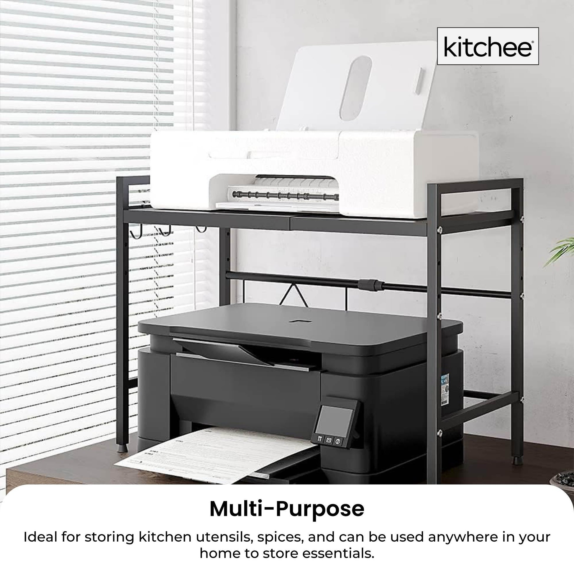 Kitchee Microwave Single Shelf - Expanding Storage Rack Kitchen Organiser Stand - Image 5