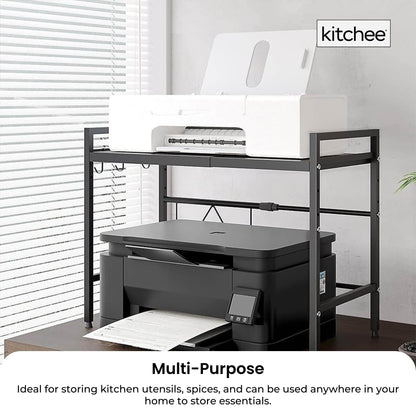 Kitchee Microwave Single Shelf - Expanding Storage Rack Kitchen Organiser Stand - Image 5
