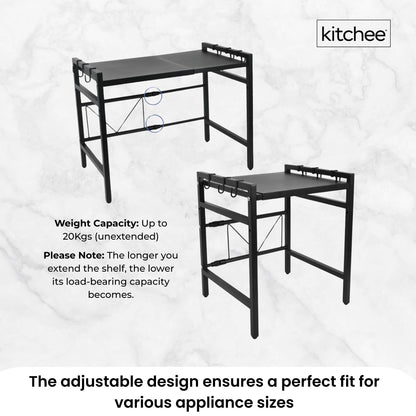 Kitchee Microwave Single Shelf - Expanding Storage Rack Kitchen Organiser Stand - Image 6