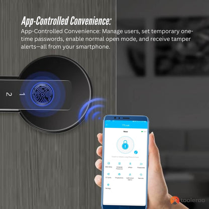 Tooleroo Digital Smart Door Lock Handle - 5in1 Keypad Home Entry Security System - Image 6