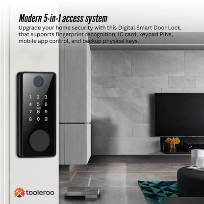 Tooleroo Digital Smart Door Lock Keypad - 5-in-1  Home Entry Security System - Image 3