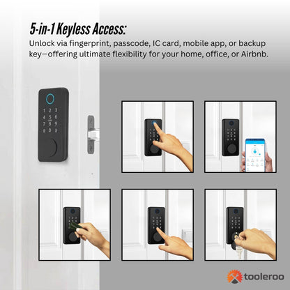 Tooleroo Digital Smart Door Lock Keypad - 5-in-1  Home Entry Security System - Image 4