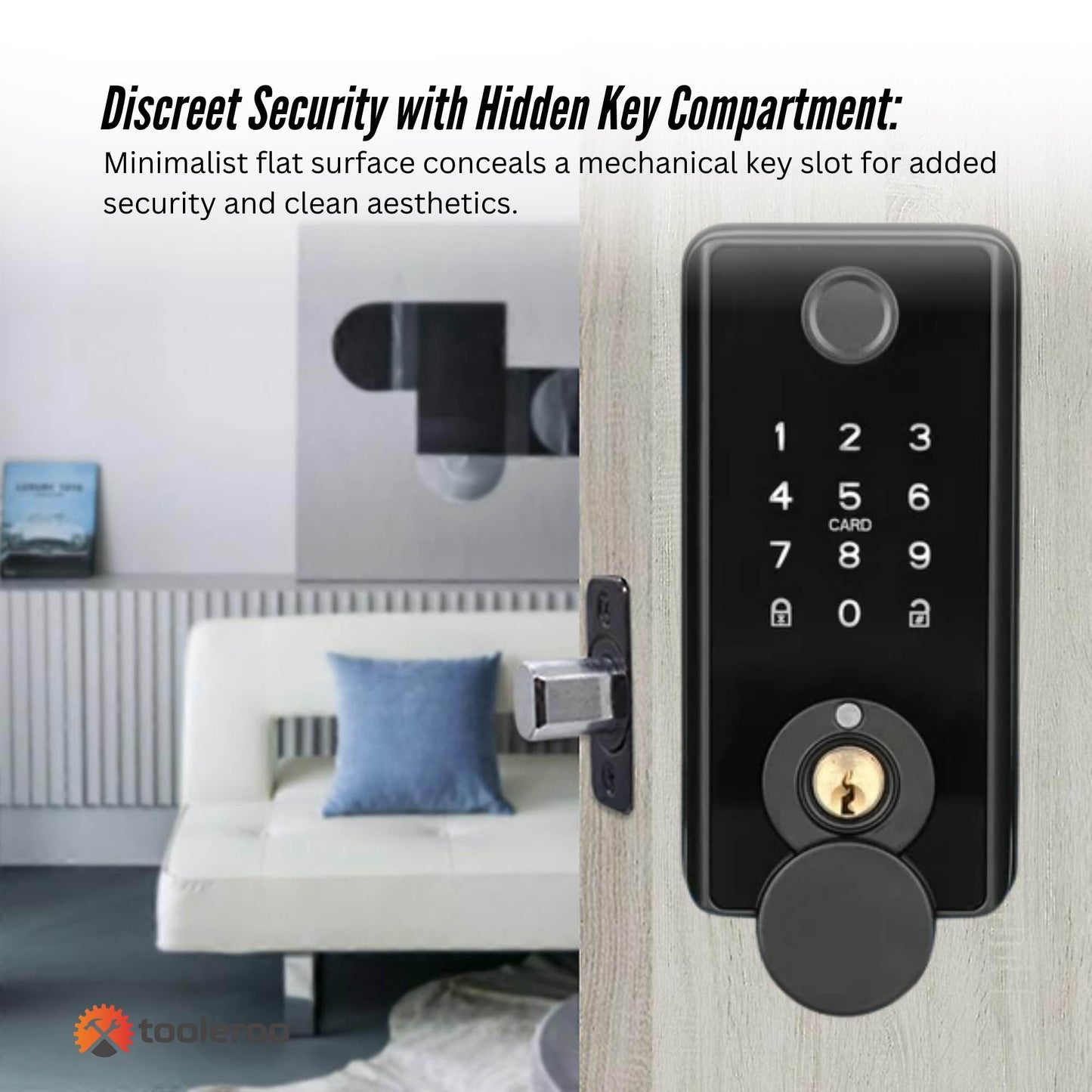 Tooleroo Digital Smart Door Lock Keypad - 5-in-1  Home Entry Security System - Image 5
