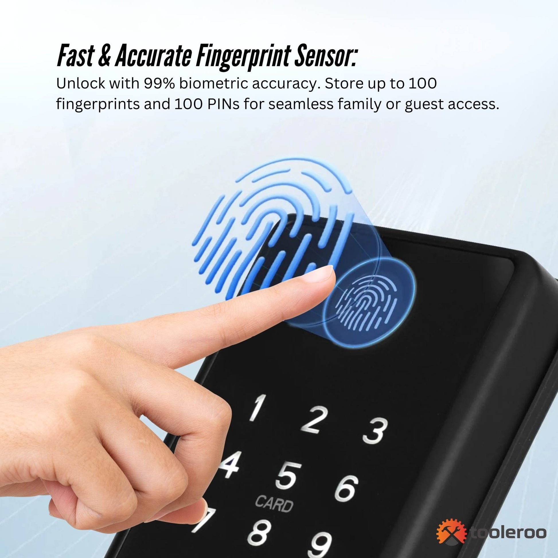 Tooleroo Digital Smart Door Lock Keypad - 5-in-1  Home Entry Security System - Image 6