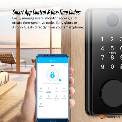 Tooleroo Digital Smart Door Lock Keypad - 5-in-1  Home Entry Security System - Image 7