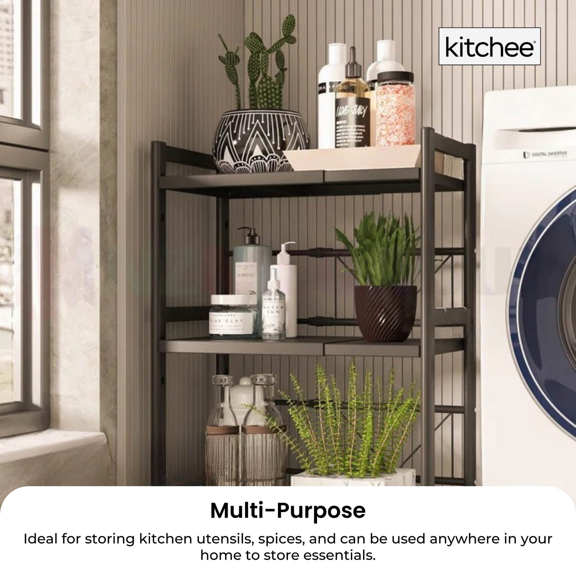Kitchee Microwave Double Shelf - Expanding Storage Rack Kitchen Organiser Stand - Image 3