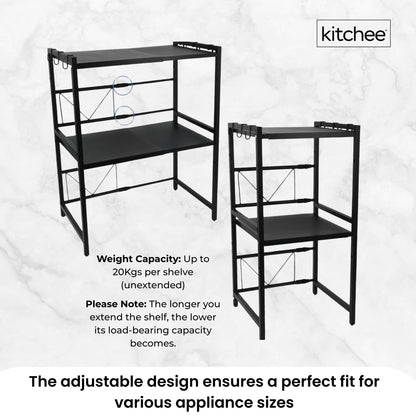 Kitchee Microwave Double Shelf - Expanding Storage Rack Kitchen Organiser Stand - Image 6