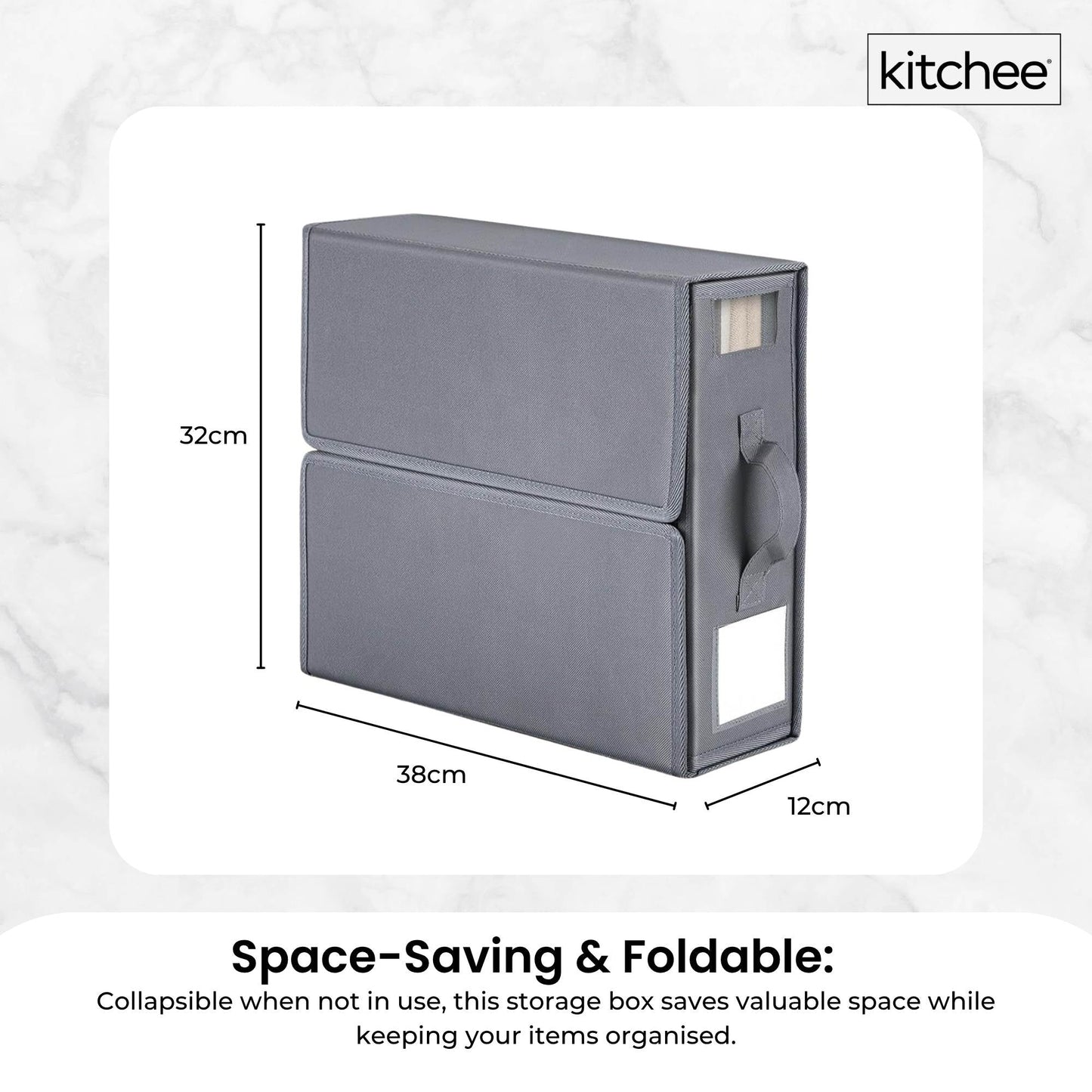 10x Kitchee Foldable Bed Sheet Storage Box - Linen and Closet Organiser Grey - Image 6