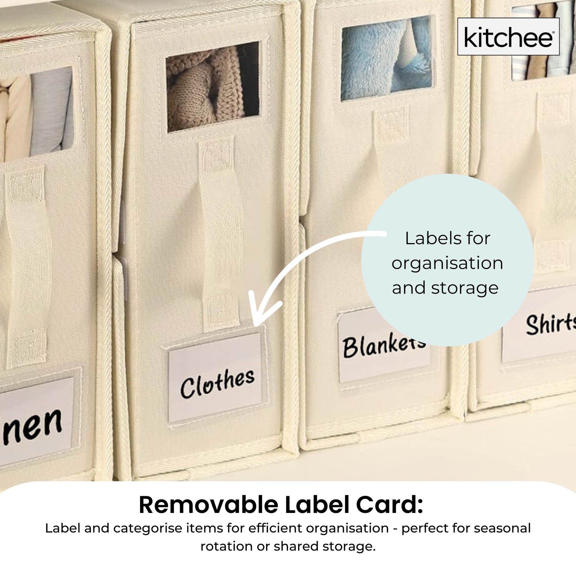 10x Kitchee Foldable Bed Sheet Storage Box - Linen and Closet Organiser Beige - Image 5