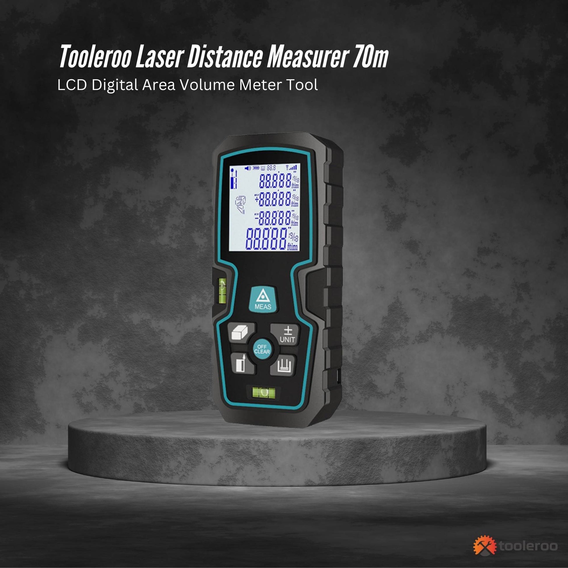 Tooleroo 70m Digital Laser Distance Measurer - LCD Area Volume Meter Tool - Image 2