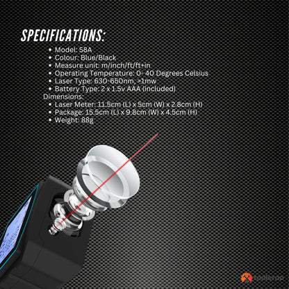 Tooleroo 70m Digital Laser Distance Measurer - LCD Area Volume Meter Tool - Image 7