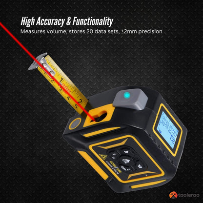 Tooleroo 40m Digital Laser Tape Measure + 5m Steel Tape – 3-in-1 Cross Marking - Image 6