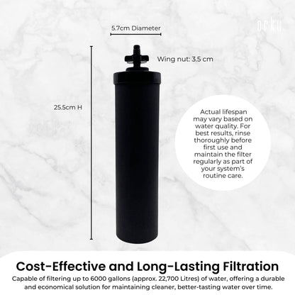 Orku Carbon Block Filter Cartridge - Replacement for Berkey BB9-2 Gravity Filter - Image 4