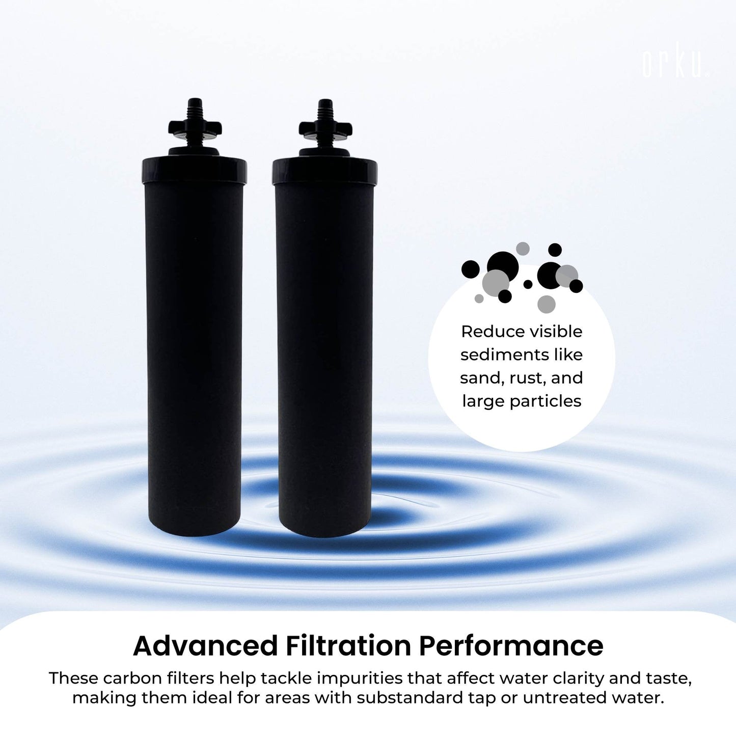 Orku Carbon Block Filter Cartridge - Replacement for Berkey BB9-2 Gravity Filter - Image 5
