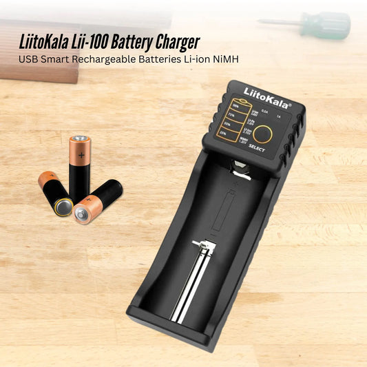 LiitoKala Lii-100 Smart Battery Charger - USB Output for 18650 AA AAA Li-ion NiMH - Image 2
