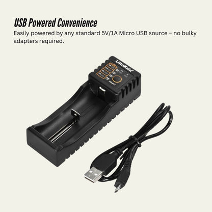 LiitoKala Lii-100 Smart Battery Charger - USB Output for 18650 AA AAA Li-ion NiMH - Image 5