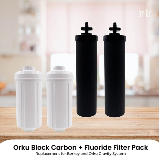 Orku Block Carbon + Fluoride Filter Pack - Replacement for Berkey Gravity System - Image 2