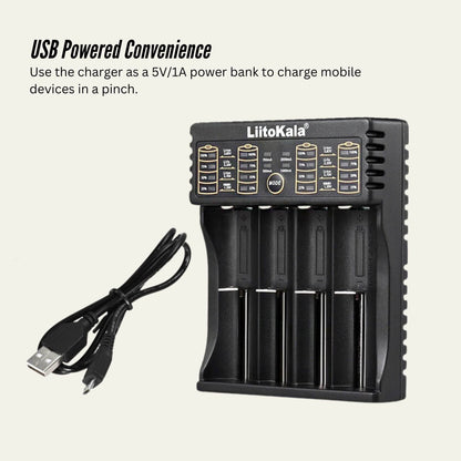 LiitoKala Lii-402 Smart Battery Charger - 4-Slot USB for 18650 AA AAA Li-ion NiMH - Image 5