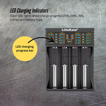 LiitoKala Lii-402 Smart Battery Charger - 4-Slot USB for 18650 AA AAA Li-ion NiMH - Image 6