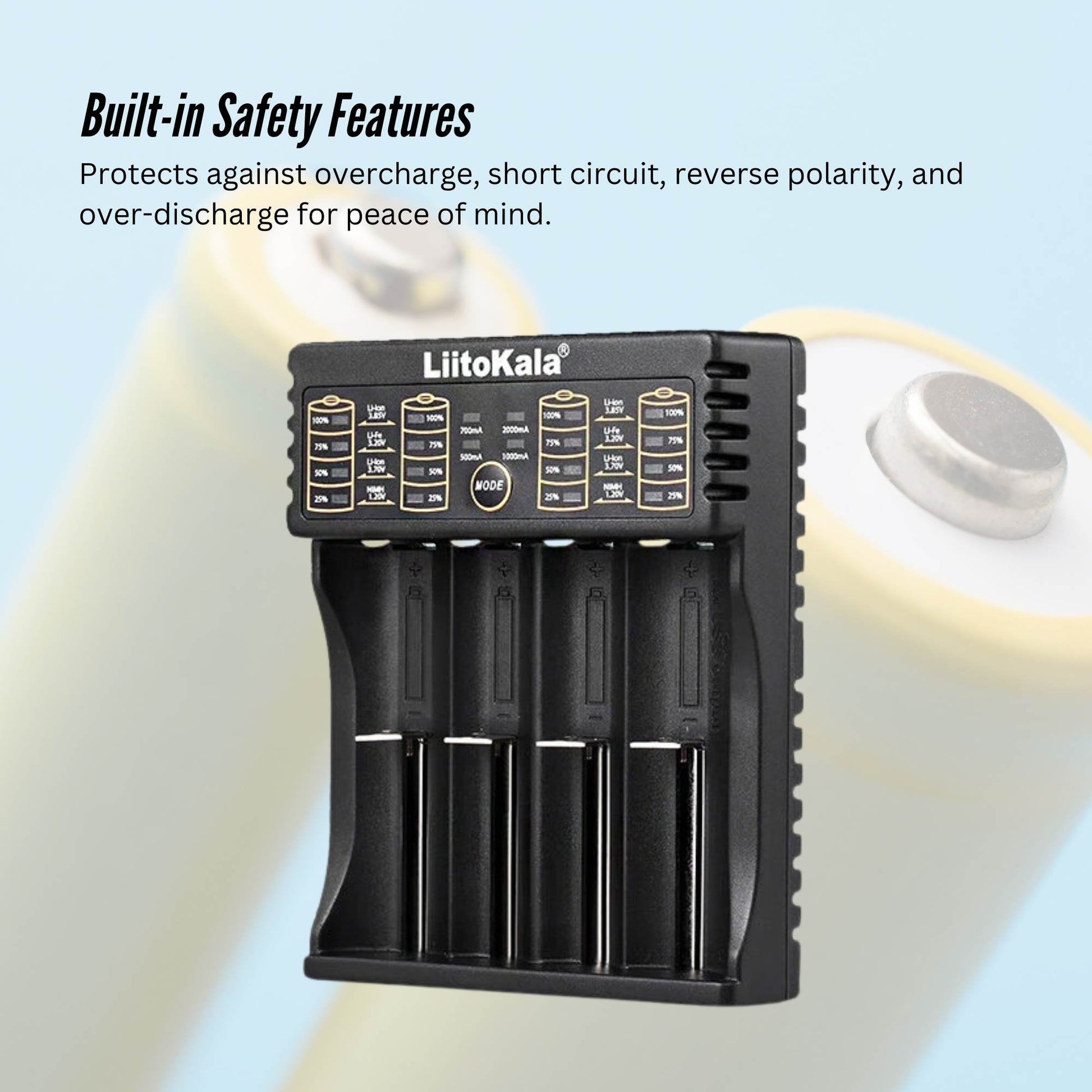 LiitoKala Lii-402 Smart Battery Charger - 4-Slot USB for 18650 AA AAA Li-ion NiMH - Image 8