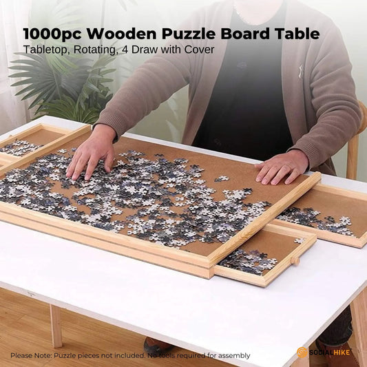 Social Hike Puzzle Board 1000 pcs  - Rotating Tabletop with 4 Drawers and Cover - Image 3